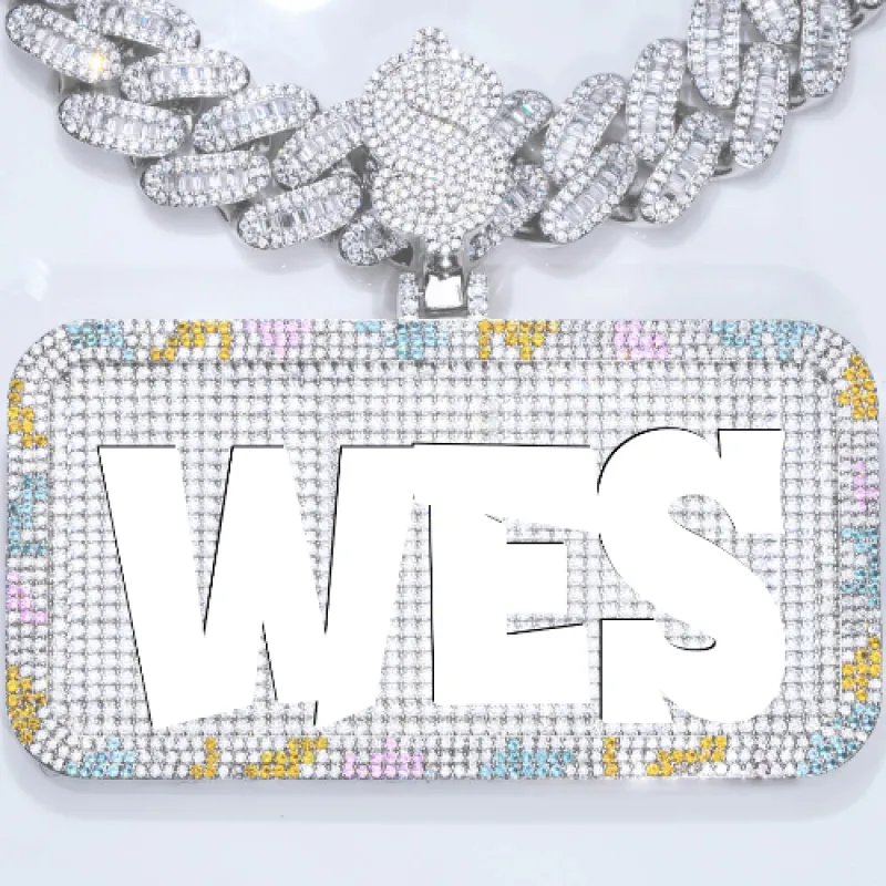 CUSTOM LETTER NECKLACE 3D COLORFUL SQUARE sold by The GUU Shop