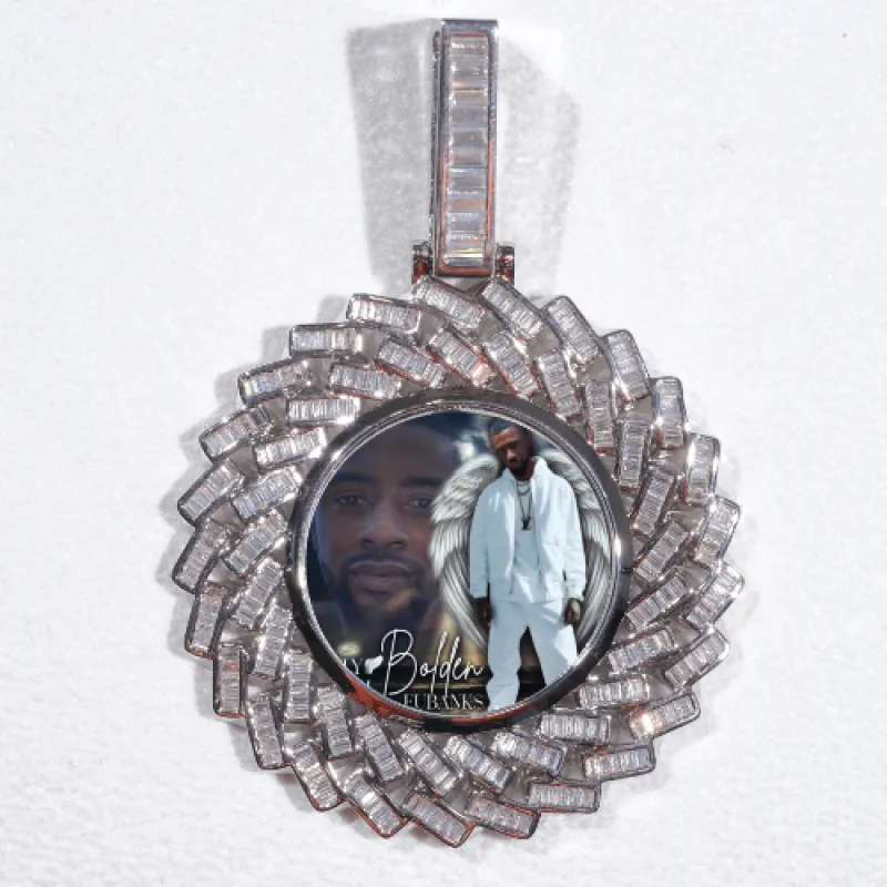Large 3D Baguette Custom Picture Pendant sold by The GUU Shop