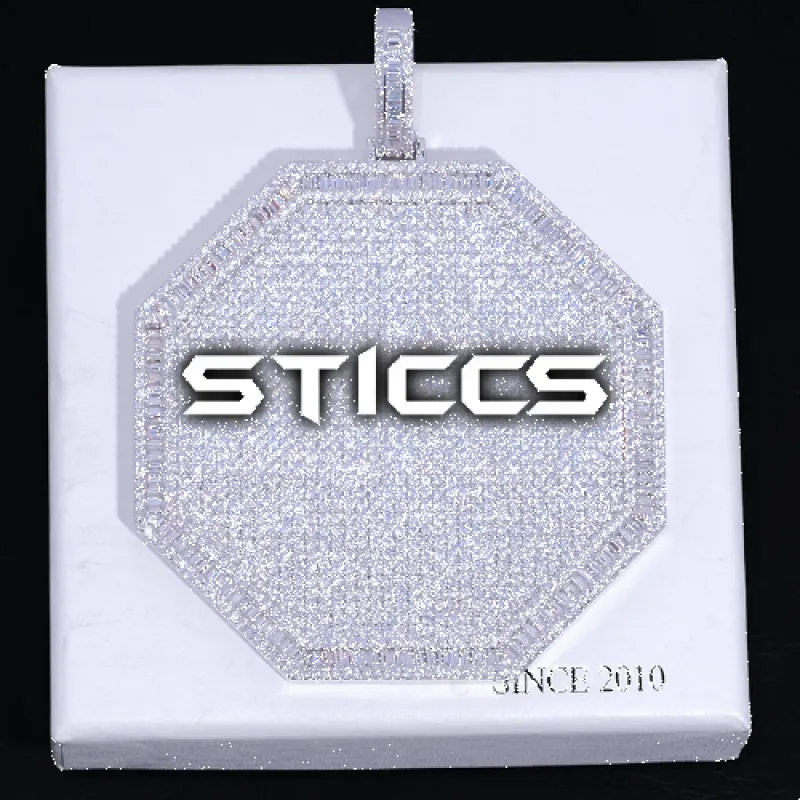 CUSTOM LETTER NECKLACE 3D BIG OCTAGON sold by The GUU Shop