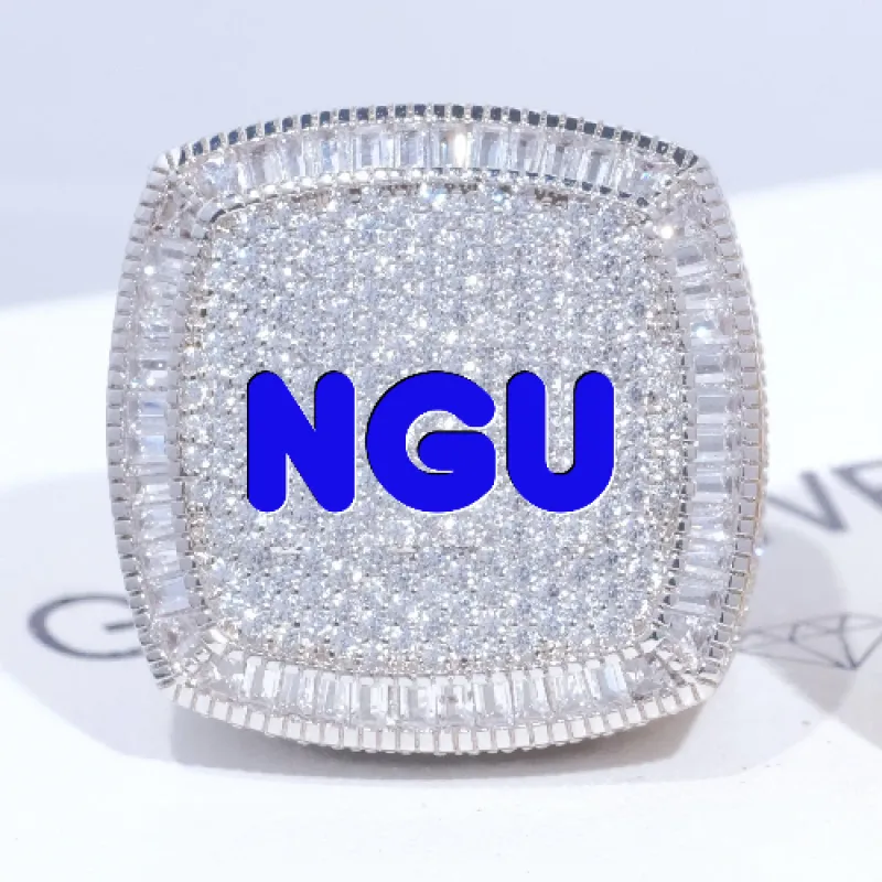 CUSTOM LETTER 3D ICED RING sold by The GUU Shop