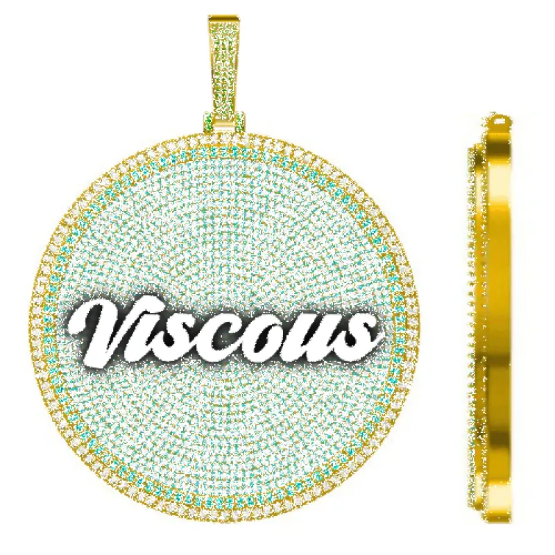 CUSTOM LETTER NECKLACE 3D BIG DISC sold by The GUU Shop