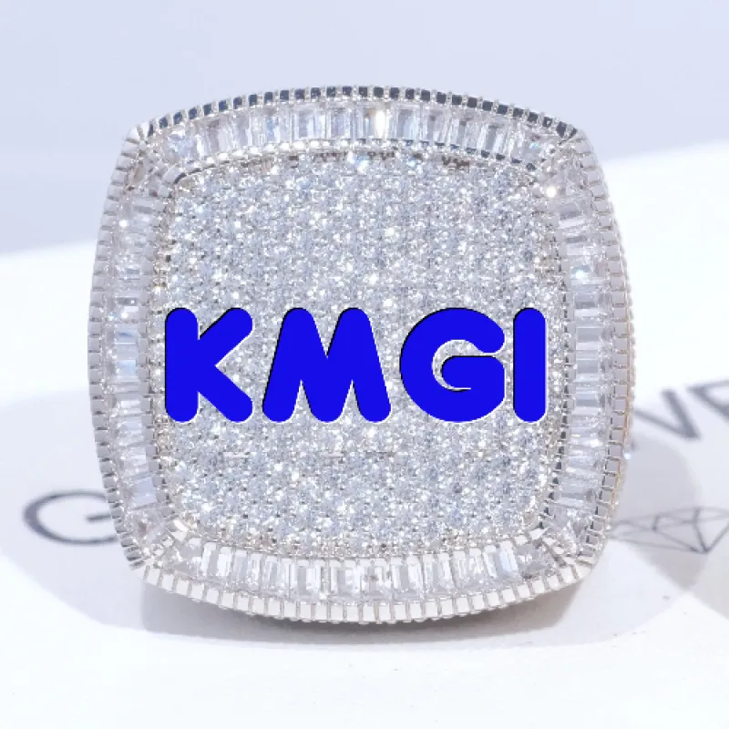 CUSTOM LETTER 3D ICED RING sold by The GUU Shop