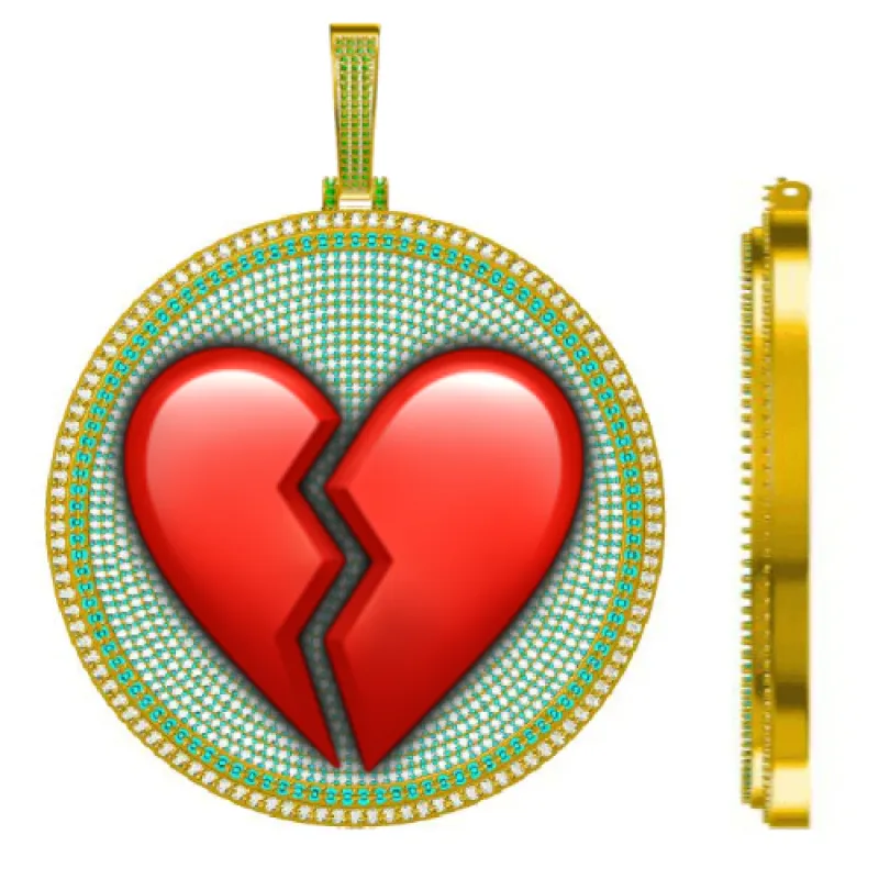 CUSTOM LETTER NECKLACE 3D BIG DISC sold by The GUU Shop