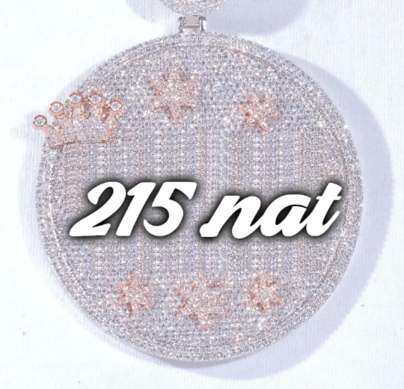 CUSTOM LETTER NECKLACE 3D BIG CROWN DISC sold by The GUU Shop