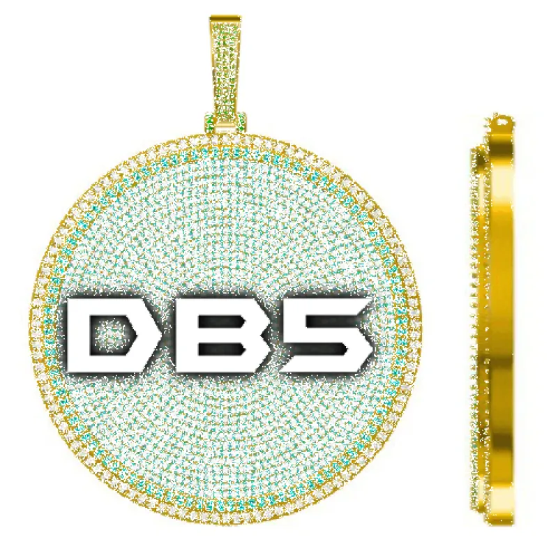 CUSTOM LETTER NECKLACE 3D BIG DISC sold by The GUU Shop