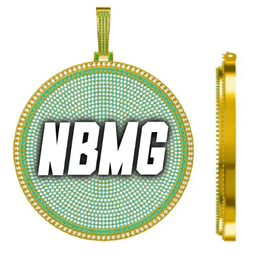 CUSTOM LETTER NECKLACE 3D BIG DISC sold by The GUU Shop