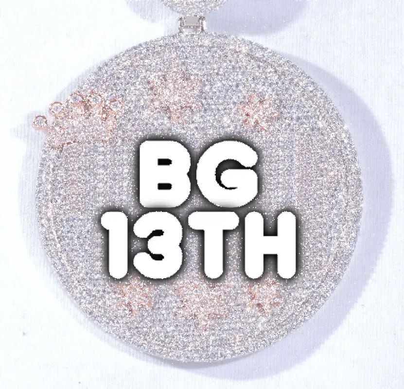 CUSTOM LETTER NECKLACE 3D BIG CROWN DISC sold by The GUU Shop