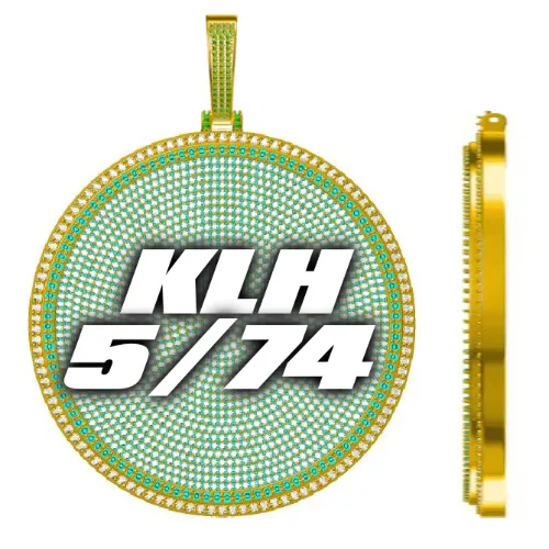 CUSTOM LETTER NECKLACE 3D BIG DISC sold by The GUU Shop