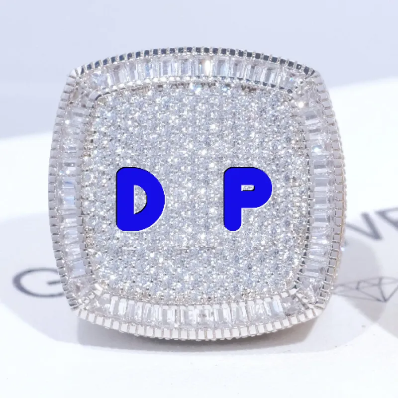 CUSTOM LETTER 3D ICED RING sold by The GUU Shop