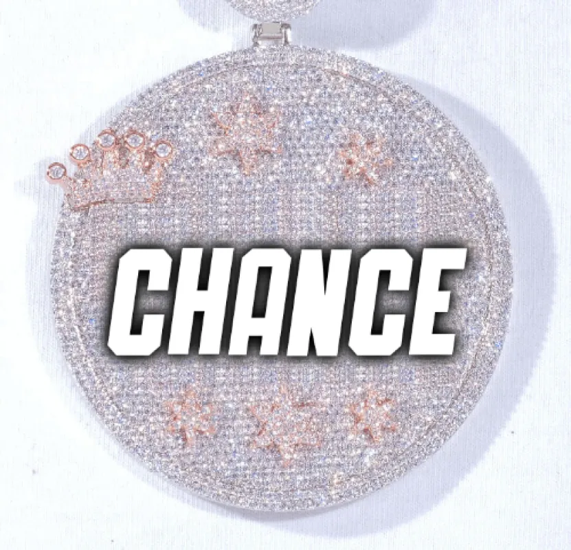 CUSTOM LETTER NECKLACE 3D BIG CROWN DISC sold by The GUU Shop