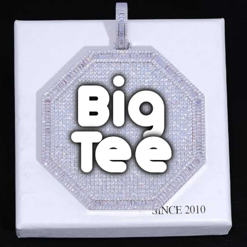 CUSTOM LETTER NECKLACE 3D BIG OCTAGON sold by The GUU Shop