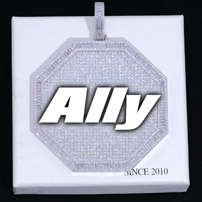 CUSTOM LETTER NECKLACE 3D BIG OCTAGON sold by The GUU Shop