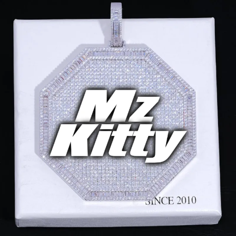 CUSTOM LETTER NECKLACE 3D BIG OCTAGON sold by The GUU Shop