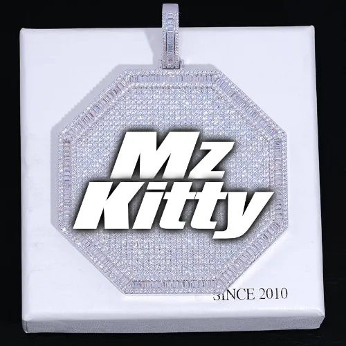 CUSTOM LETTER NECKLACE 3D BIG OCTAGON sold by The GUU Shop