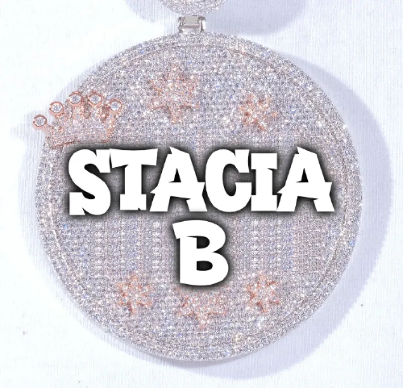 CUSTOM LETTER NECKLACE 3D BIG CROWN DISC sold by The GUU Shop