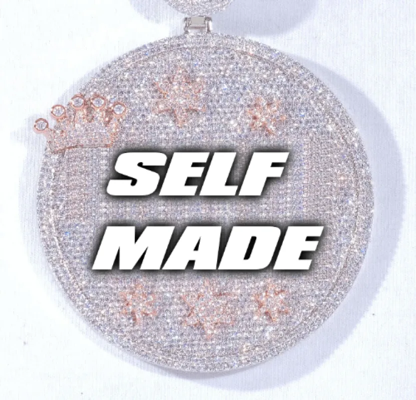 CUSTOM LETTER NECKLACE 3D BIG CROWN DISC sold by The GUU Shop