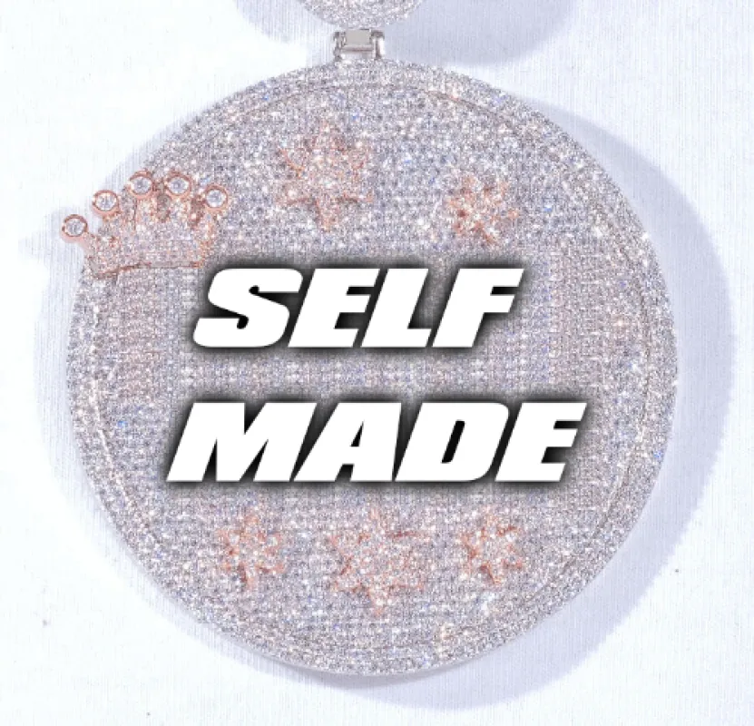 CUSTOM LETTER NECKLACE 3D BIG CROWN DISC sold by The GUU Shop