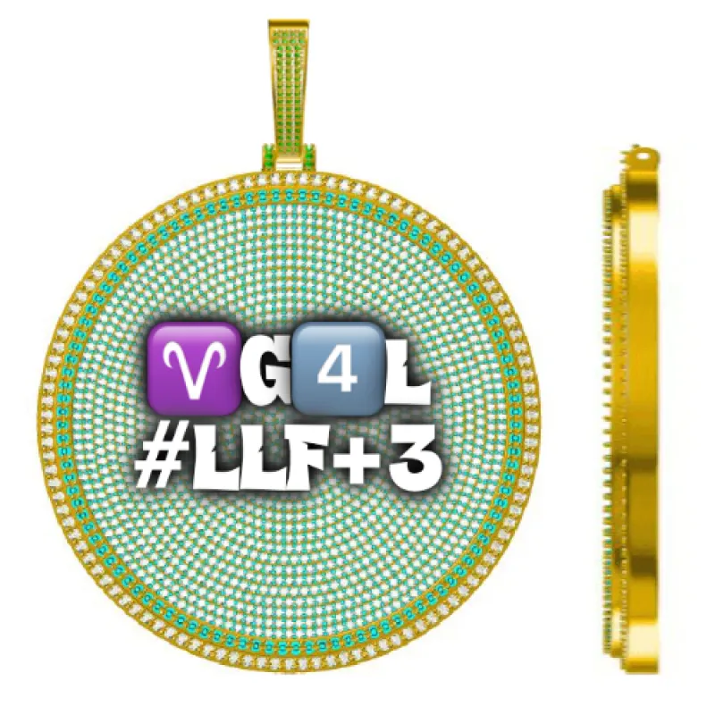 CUSTOM LETTER NECKLACE 3D BIG DISC sold by The GUU Shop