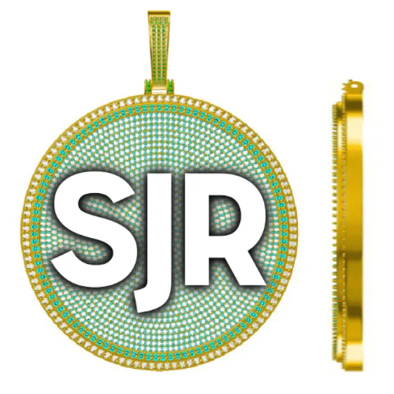 CUSTOM LETTER NECKLACE 3D BIG DISC sold by The GUU Shop