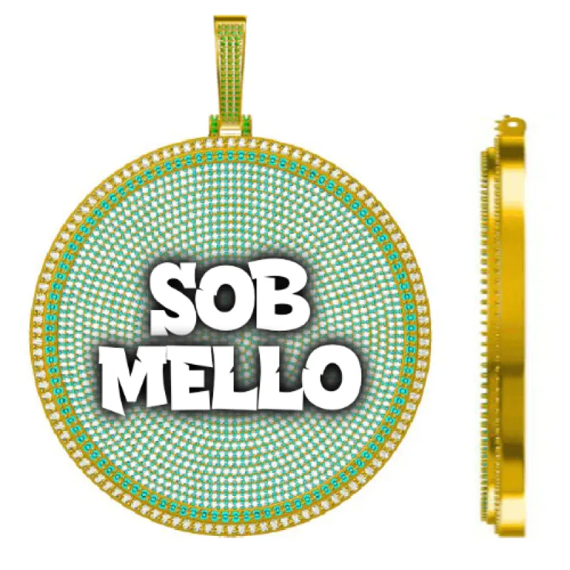 CUSTOM LETTER NECKLACE 3D BIG DISC sold by The GUU Shop