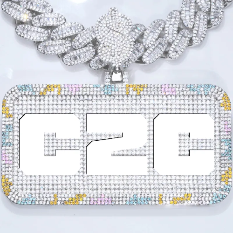 CUSTOM LETTER NECKLACE 3D COLORFUL SQUARE sold by The GUU Shop