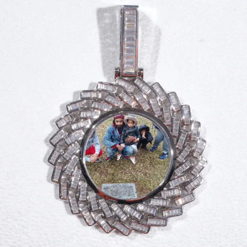 Large 3D Baguette Custom Picture Pendant sold by The GUU Shop