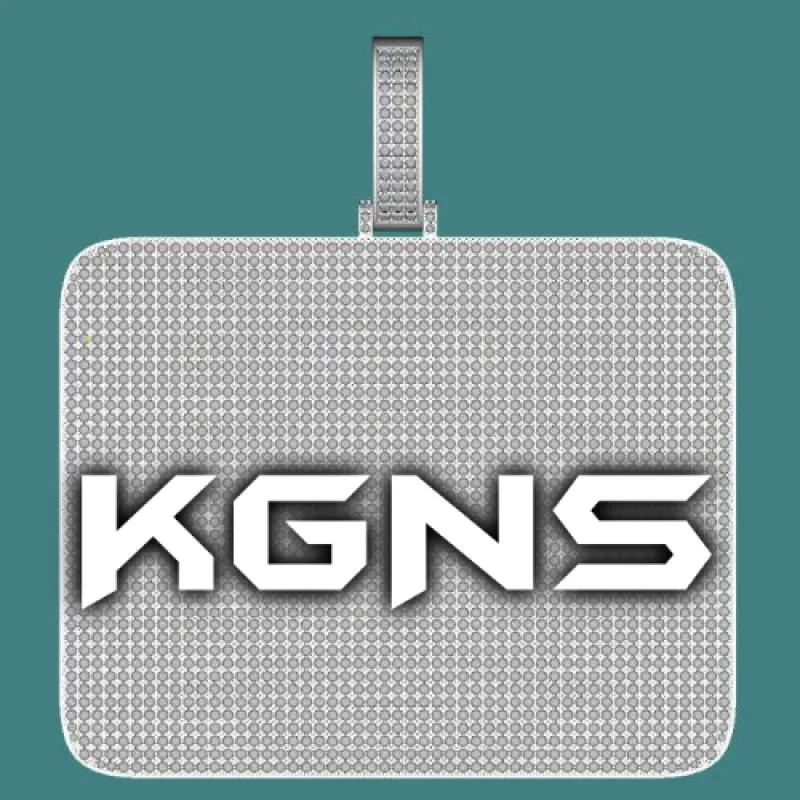 CUSTOM LETTER NECKLACE 3D BIG SQUARE sold by The GUU Shop