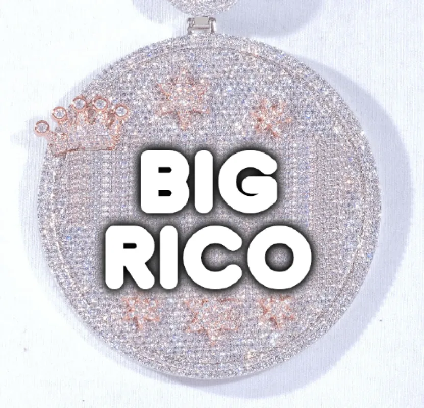 CUSTOM LETTER NECKLACE 3D BIG CROWN DISC sold by The GUU Shop