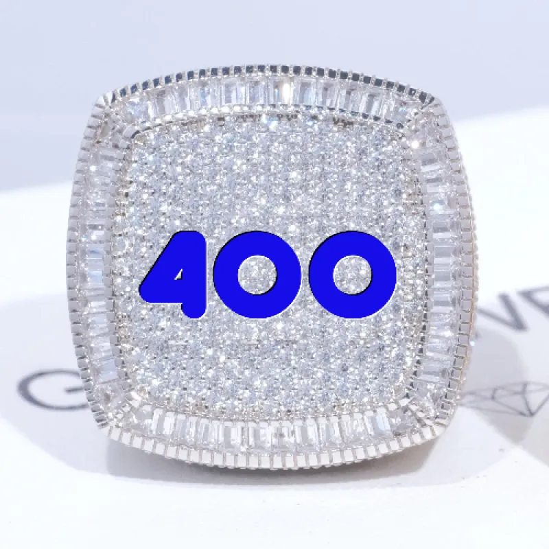 CUSTOM LETTER 3D ICED RING sold by The GUU Shop