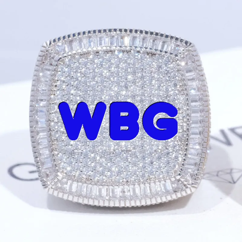 CUSTOM LETTER 3D ICED RING sold by The GUU Shop