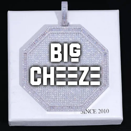 CUSTOM LETTER NECKLACE 3D BIG OCTAGON sold by The GUU Shop