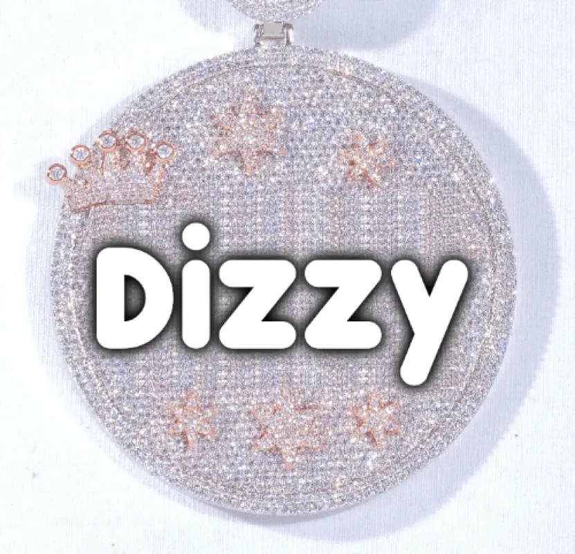 CUSTOM LETTER NECKLACE 3D BIG CROWN DISC sold by The GUU Shop