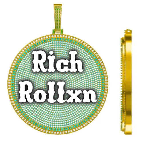 CUSTOM LETTER NECKLACE 3D BIG DISC sold by The GUU Shop