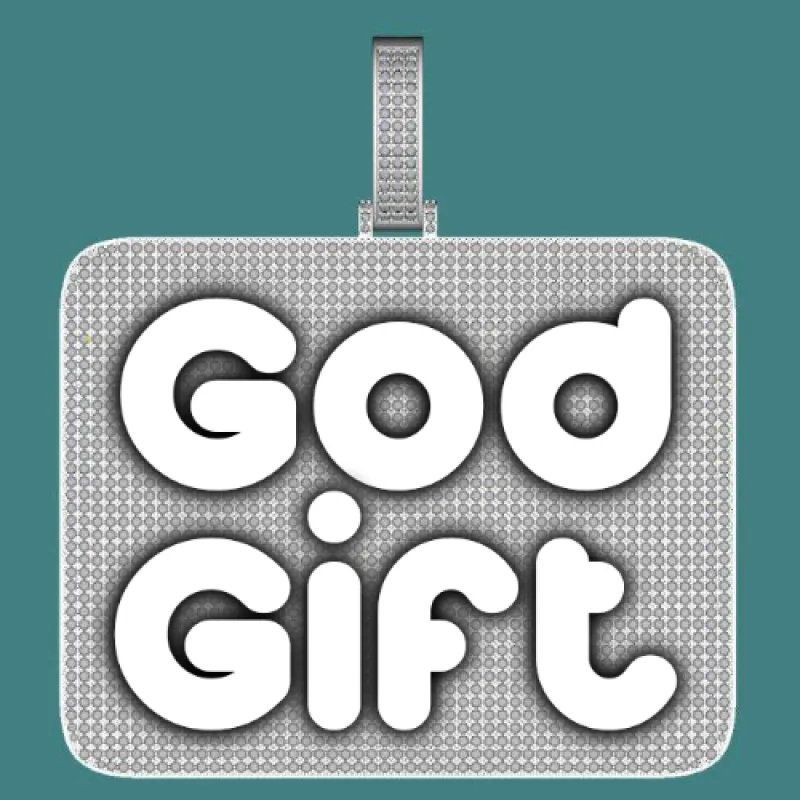 CUSTOM LETTER NECKLACE 3D BIG SQUARE sold by The GUU Shop