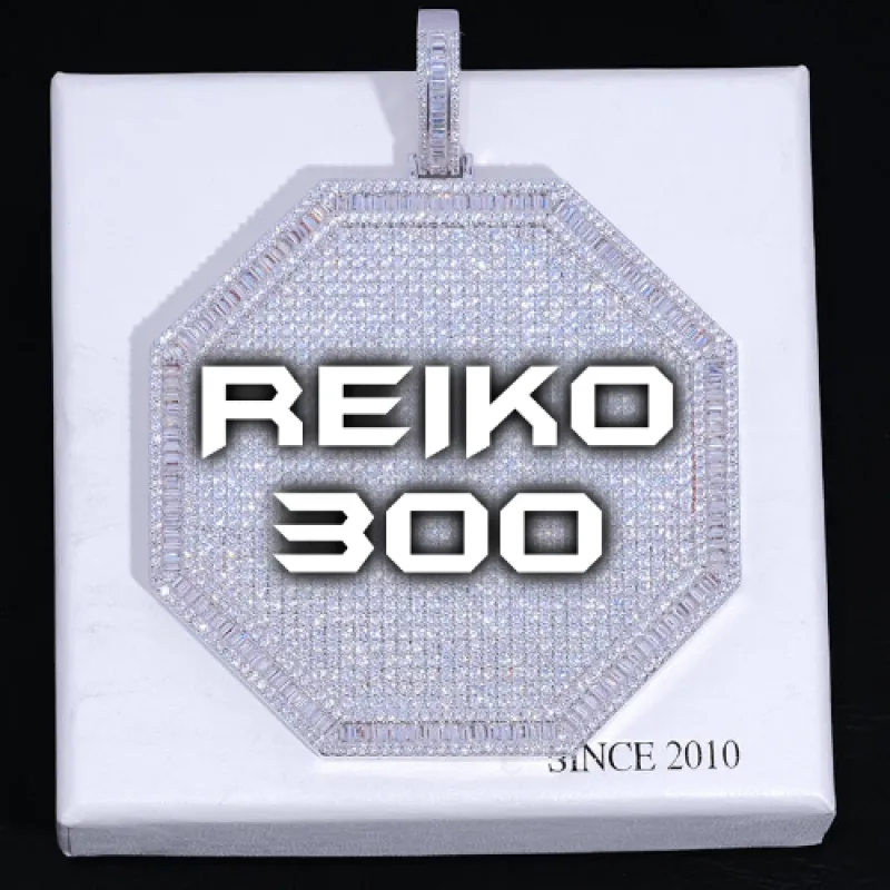 CUSTOM LETTER NECKLACE 3D BIG OCTAGON sold by The GUU Shop