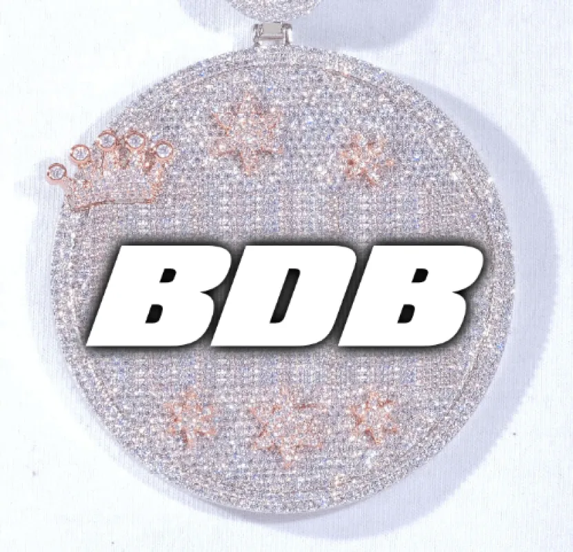 CUSTOM LETTER NECKLACE 3D BIG CROWN DISC sold by The GUU Shop