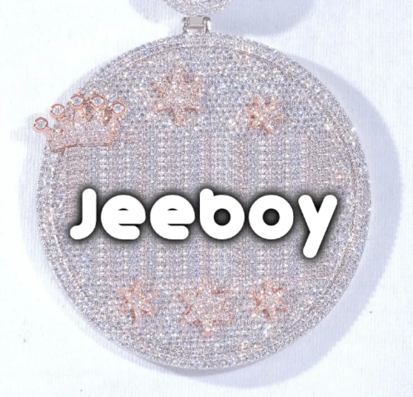 CUSTOM LETTER NECKLACE 3D BIG CROWN DISC sold by The GUU Shop