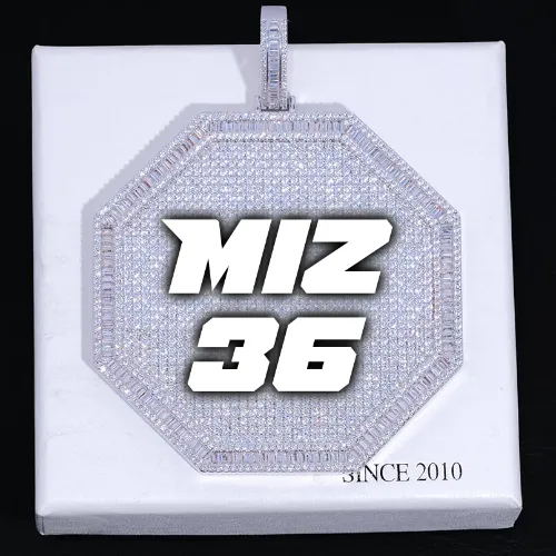 CUSTOM LETTER NECKLACE 3D BIG OCTAGON sold by The GUU Shop