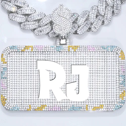 CUSTOM LETTER NECKLACE 3D COLORFUL SQUARE sold by The GUU Shop