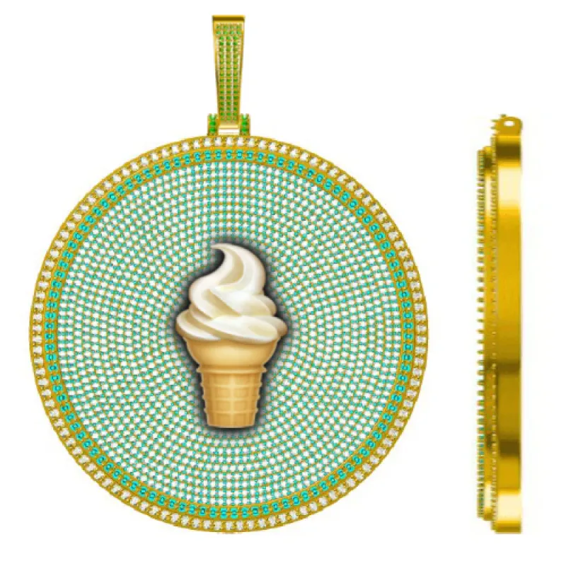 CUSTOM LETTER NECKLACE 3D BIG DISC sold by The GUU Shop