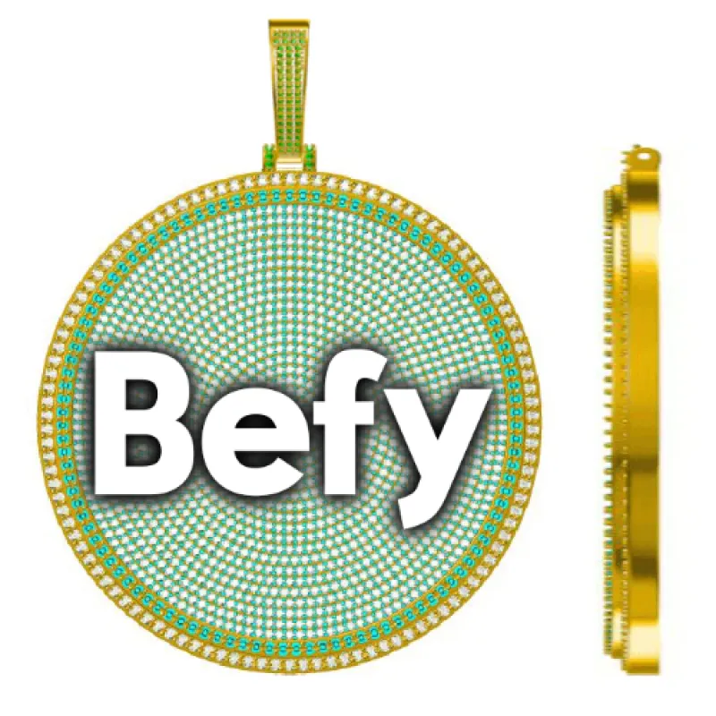 CUSTOM LETTER NECKLACE 3D BIG DISC sold by The GUU Shop