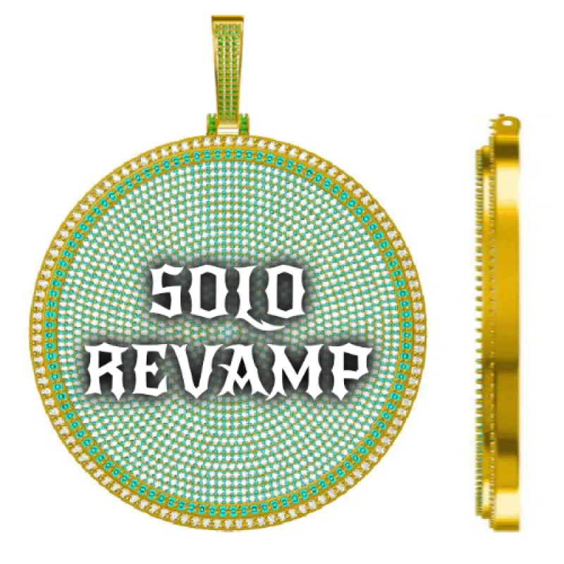 CUSTOM LETTER NECKLACE 3D BIG DISC sold by The GUU Shop