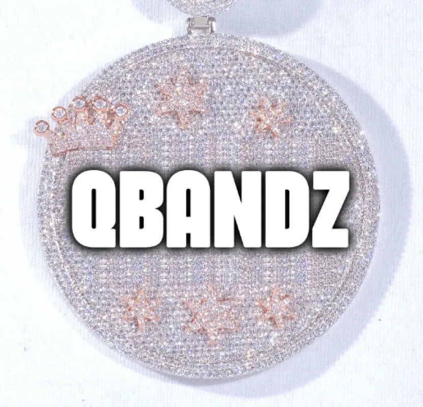 CUSTOM LETTER NECKLACE 3D BIG CROWN DISC sold by The GUU Shop