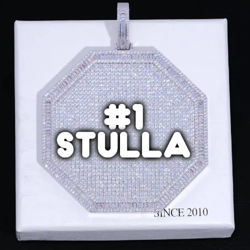 CUSTOM LETTER NECKLACE 3D BIG OCTAGON sold by The GUU Shop