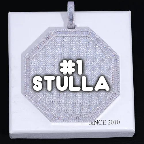 CUSTOM LETTER NECKLACE 3D BIG OCTAGON sold by The GUU Shop