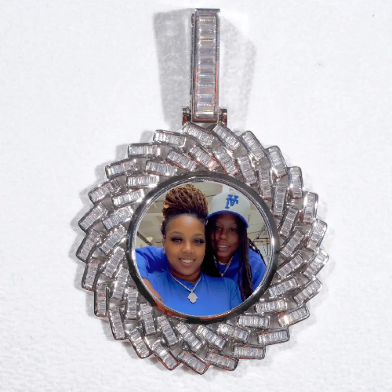 Large 3D Baguette Custom Picture Pendant sold by The GUU Shop