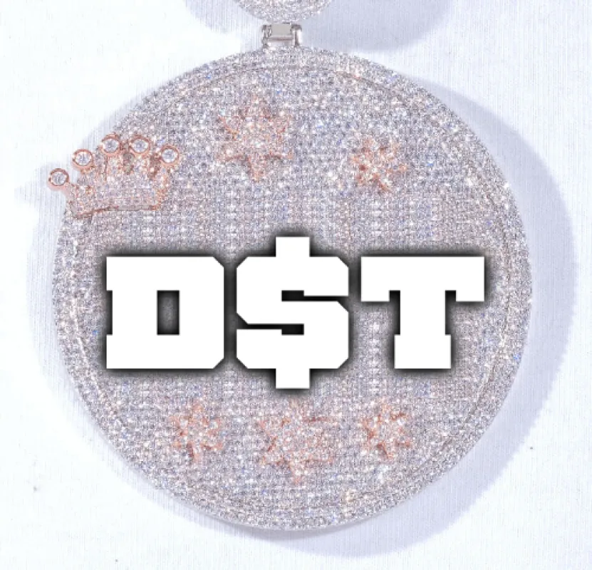 CUSTOM LETTER NECKLACE 3D BIG CROWN DISC sold by The GUU Shop