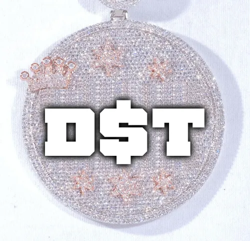 CUSTOM LETTER NECKLACE 3D BIG CROWN DISC sold by The GUU Shop