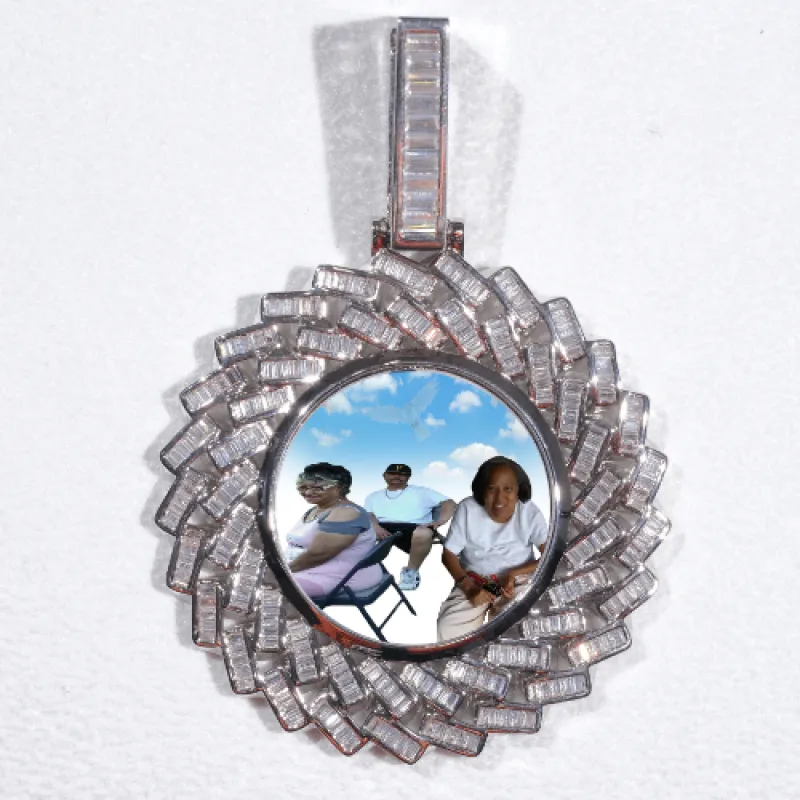 Large 3D Baguette Custom Picture Pendant sold by The GUU Shop