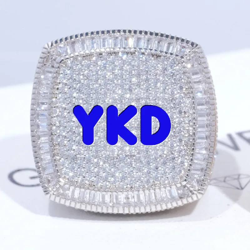 CUSTOM LETTER 3D ICED RING sold by The GUU Shop